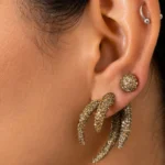 Gold Black Earrings
