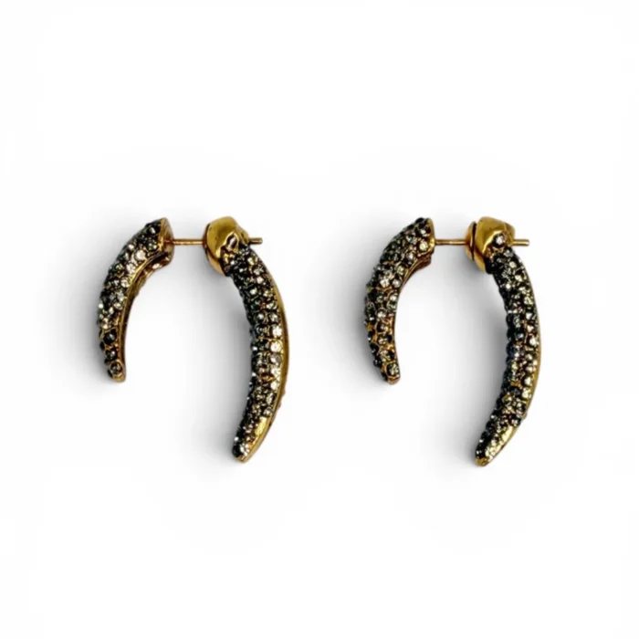 Gold Black Earrings - Image 2