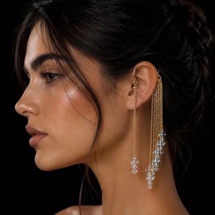 Clear Swarovski Gold Earrings
