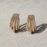 Clear Swarovski Gold Earrings